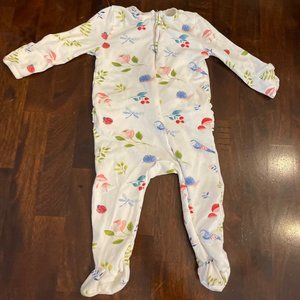 Angel Dear Floral Zip-Up Sleeper - 3-6 months